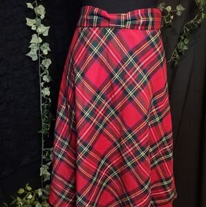 Tartan midi skirt